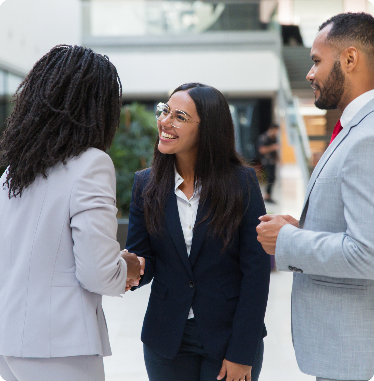 Woman shaking hands